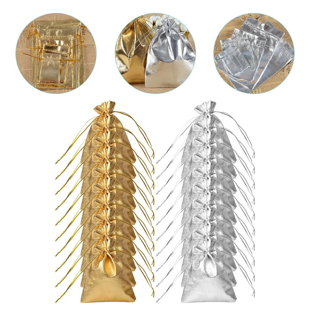 

Drawstring Christmas Organza Giftjewelry Candy Gold Partysmall Draw String Wedding Favor Treat Pouches Chocolate Container Bulk