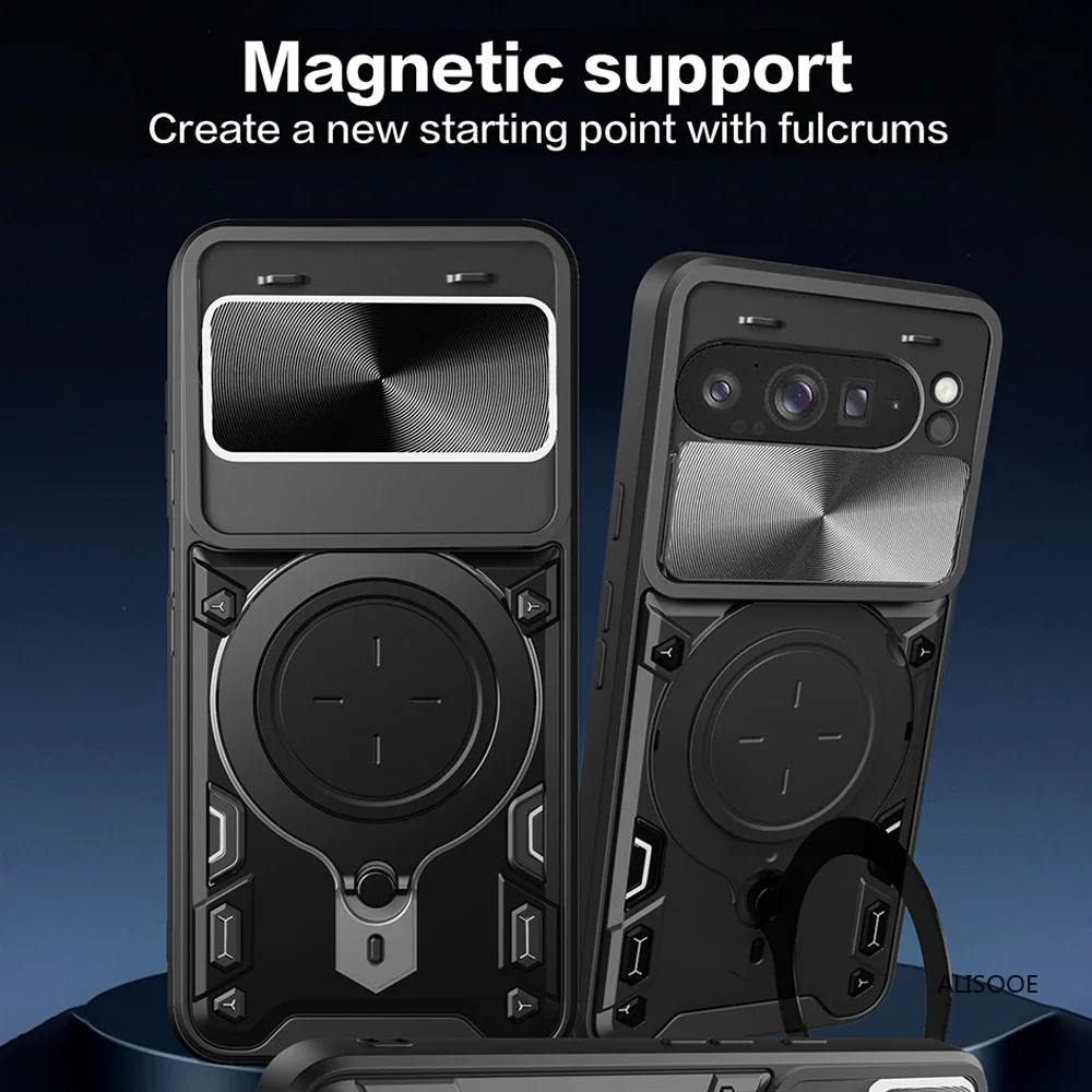 Магнитный чехол-подставка для Google Pixel 9 Pro XL противоударный чехол