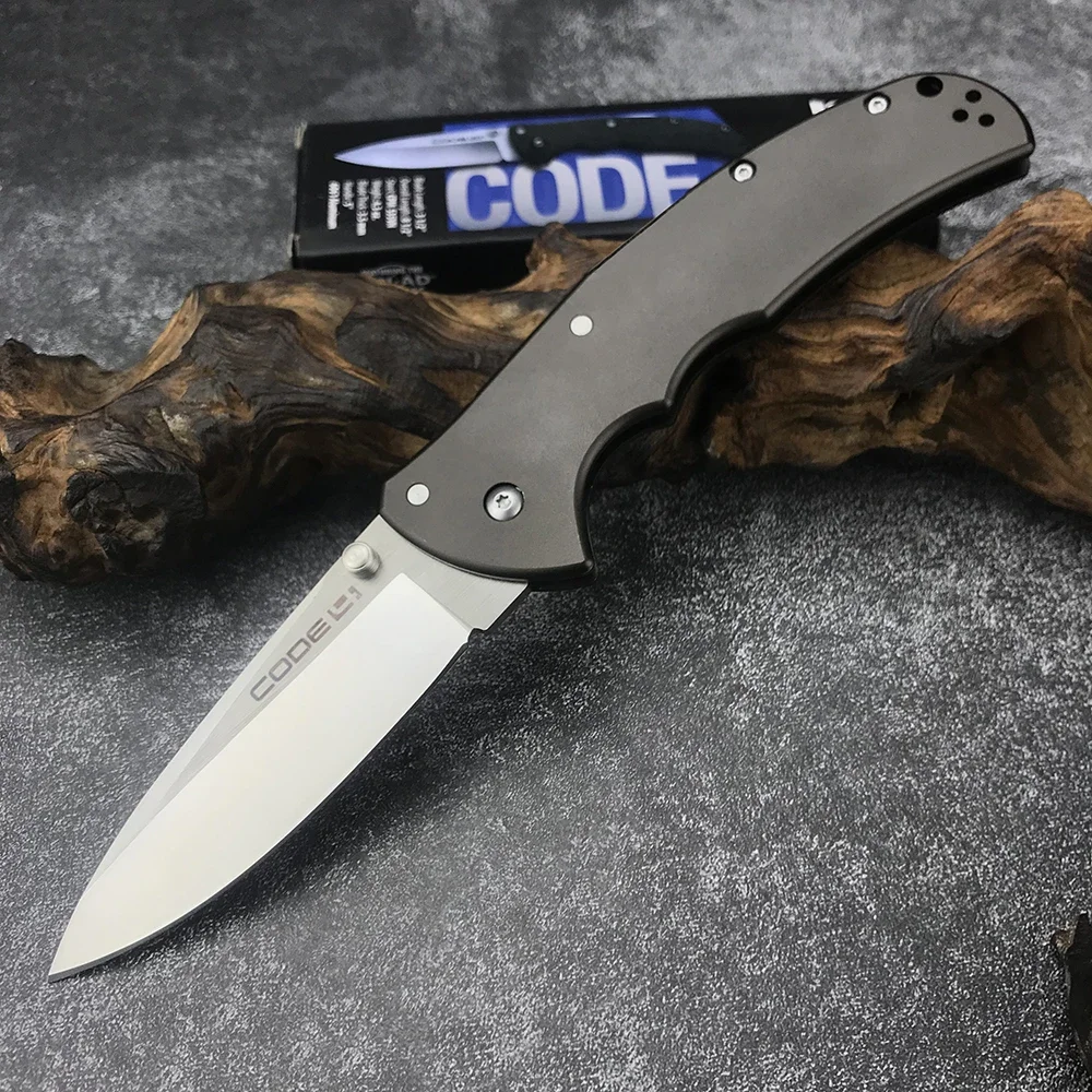 

Cold Steel 58PS Code 4 Spear Point Folding Knife 3.5" S35VN Satin Plain Blade Aluminum Handles Knife Pocket Knife,PROLiTE 4416