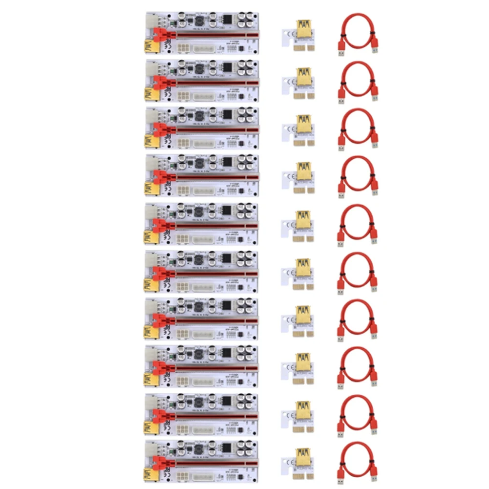 

10PCS Riser 010 010X PCIE PCI Express X16 PCI E 1X 4X 8X 16X Riser for Video Card USB 3.0 Adapter for GPU Miner Mining,B