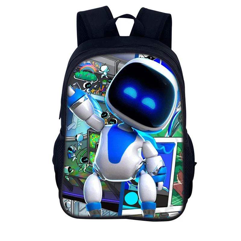 Фото Astro bot студенческая сумка для книг, школьные рюкзаки с 3D принтом, оксфордские водонепроницаемые рюкзаки для мальчиков и девочек, дорожные студенческие рюкзаки №2