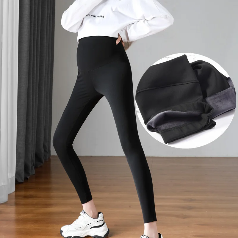 Зимние Леггинсы для беременных эластичные брюки в полоску с высокой талией Спортивная одежда для беременных брюки для фитнеса для беременн...