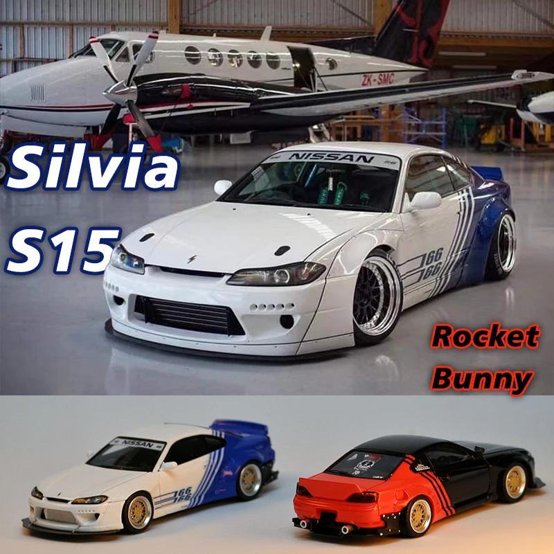 

Wild Fire 1:64 Silvia S15 Advan Rocket Bunny Resin Diorama Car Model Collection Miniature Carros Toys
