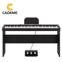 portable 88 weighted key digital piano for beginner black electronic keyboard with wood standpedallcd screenheadphone jack