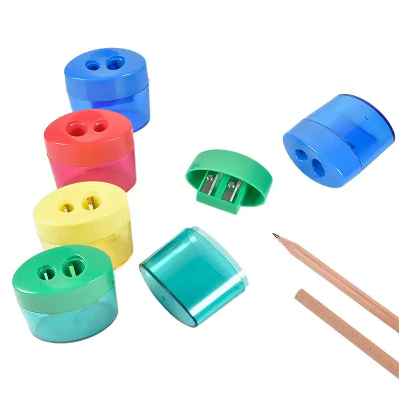 

Dual Hole Pencil Sharpener 6pcs Colorful Compact Pencil Sharpeners Pencil Sharpeners With Two Holes For Standard Pencils Large