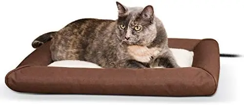 

Pet Products Heated Lectro-Soft Outdoor Pet Bed with Bolster for Dogs and Cats, Chocolate/Tan Small 19.5 X 23 Inches Doll bed f