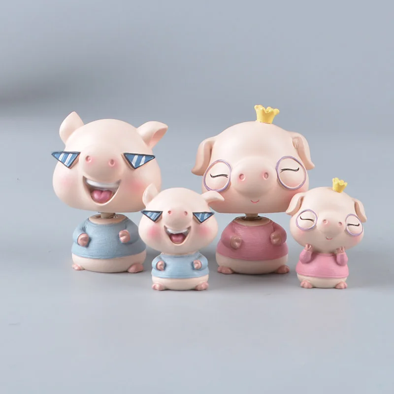 Creative cartoon fashion crafts cool pig decorations car decorations home resin gifts