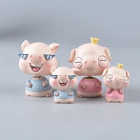 creative cartoon fashion crafts cool pig decorations car decorations home resin gifts living room decoration fairy garden