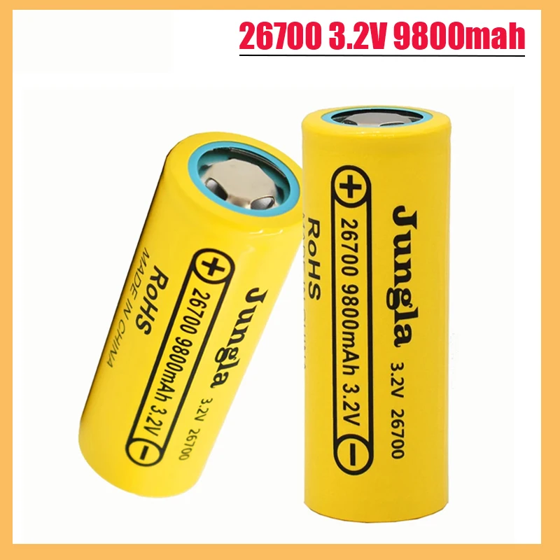 

New Lifepo4 26700 3.2V 9800mAh Rechargeable Lithium Iron Phosphate Battery 3C Continuous Discharge for Electric Vehicle Scooter