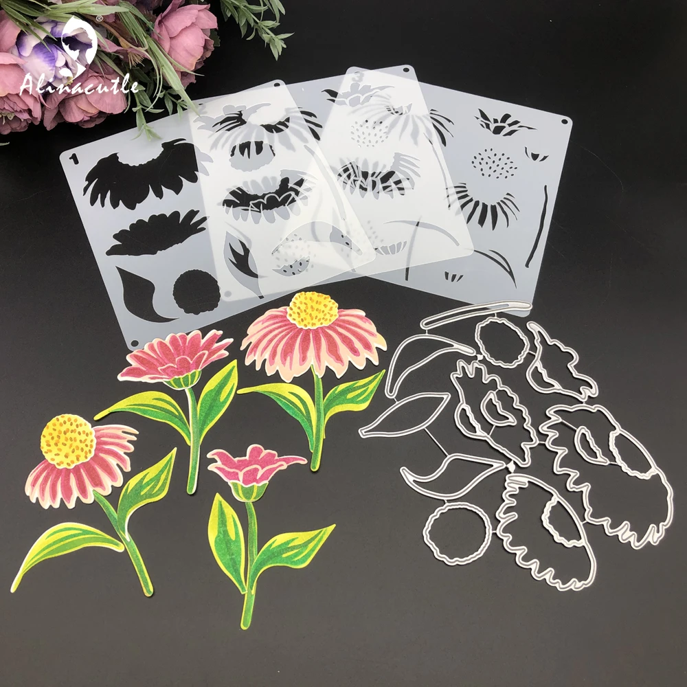 

Alinacutle Layered Flower Stencils with Metal Cutting Die Cut Scrapbooking Paper Craft Album Handmade Card Template Die Cutting