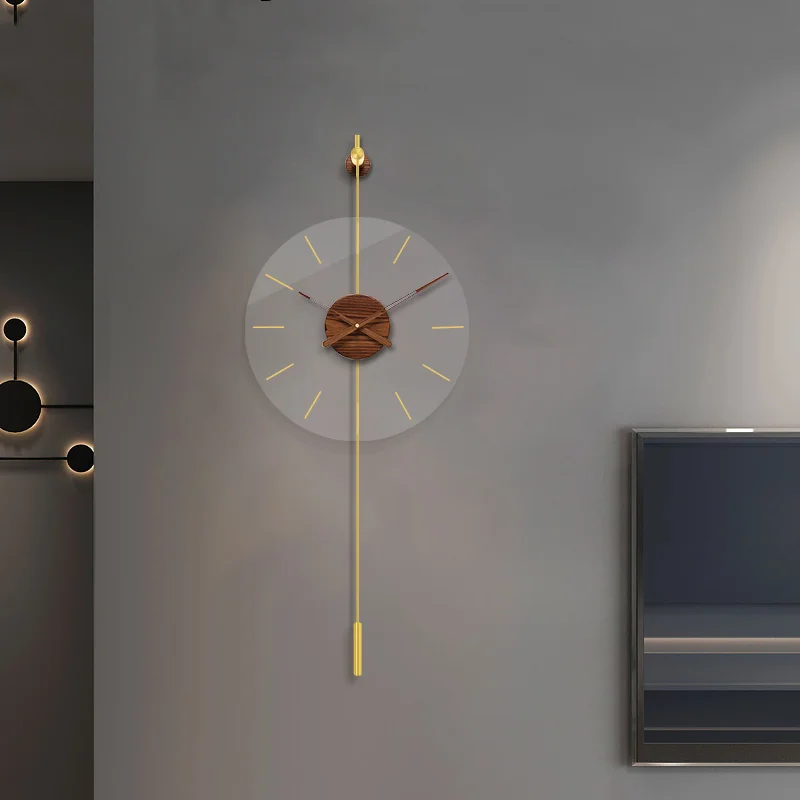 

Simple 83*35cm Fashionable Living Room Wall Clock In Spain Light Luxury Wall Decoration Watch Porch Creative Silent Clock