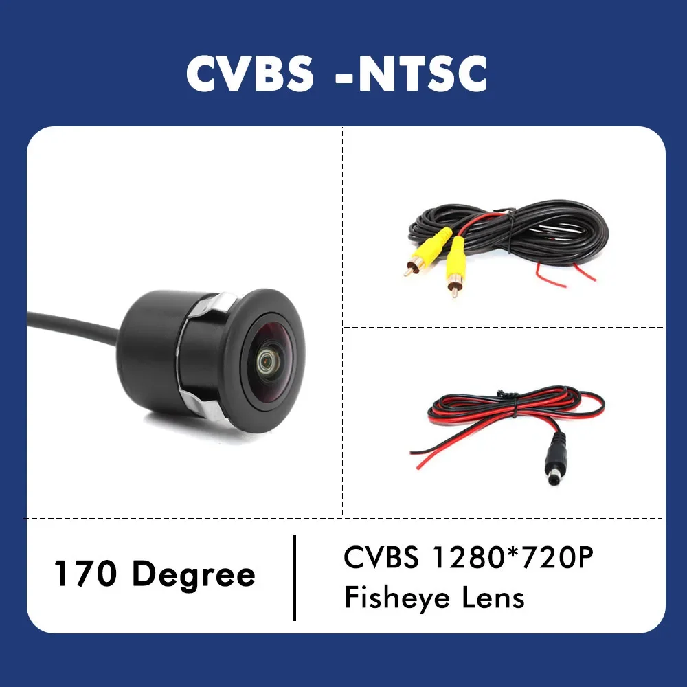 

Автомобильная камера AHD 1080P 180 ° Камера заднего вида с кабелем управления IP68 Водонепроницаемый объектив «рыбий глаз» ночного видения для автомобильного радио