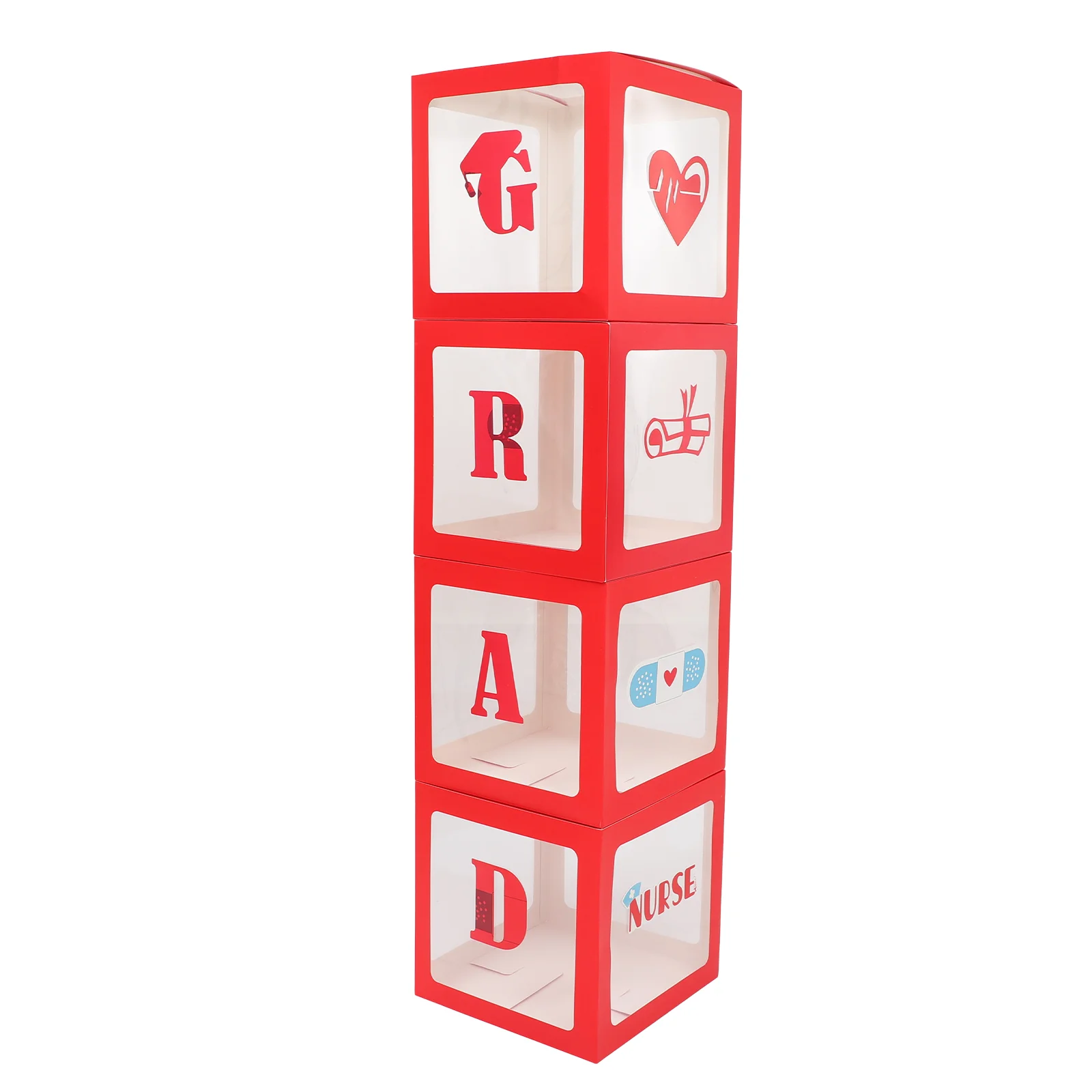 

4pcs Graduation Themed Balloon Empty Boxes Graduation Party Decorative Props