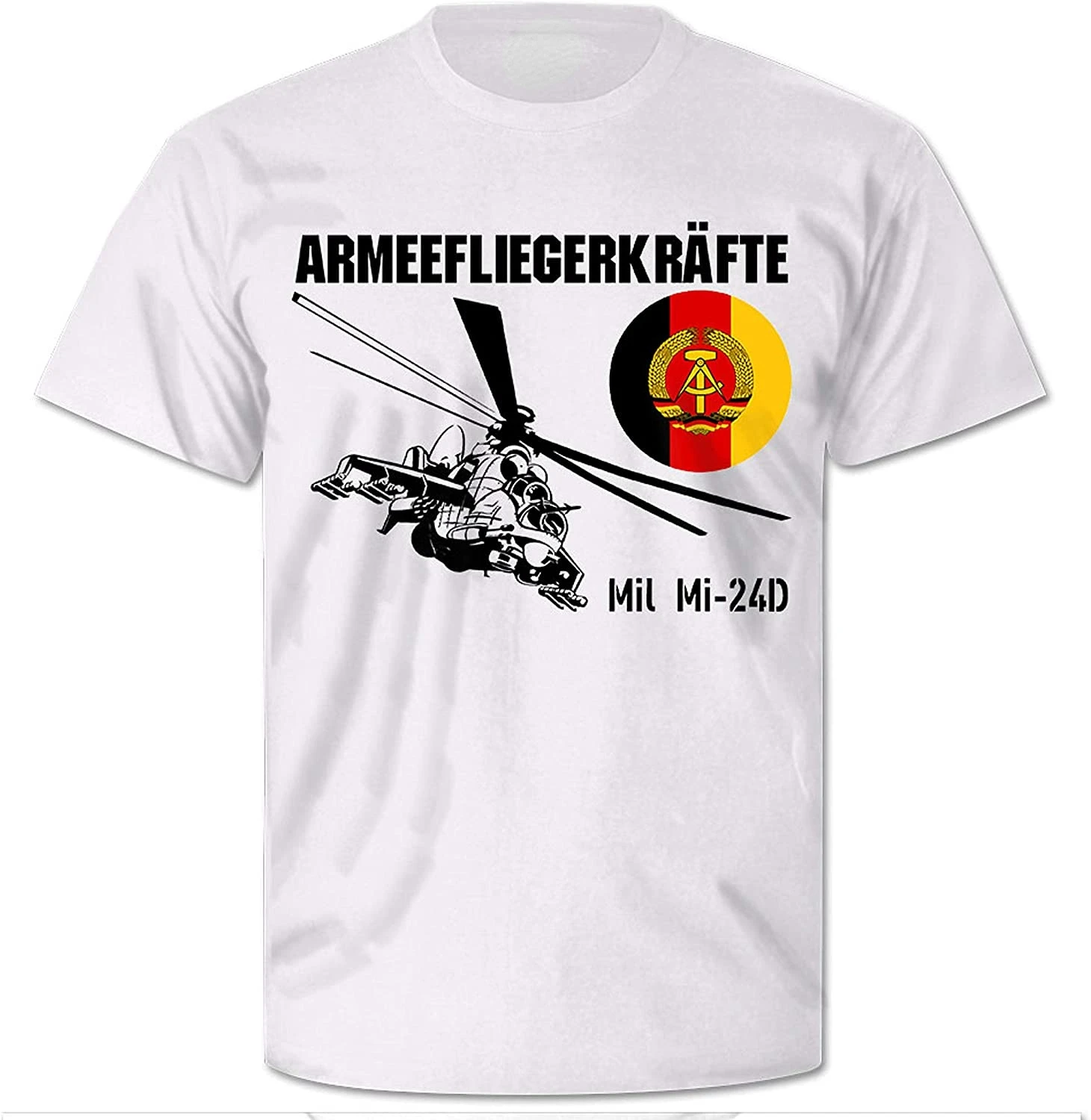 

Mil Mi-24D Combat Helicopter Army Aircraft Forces Men T-Shirt Short Casual 100% Cotton Shirts