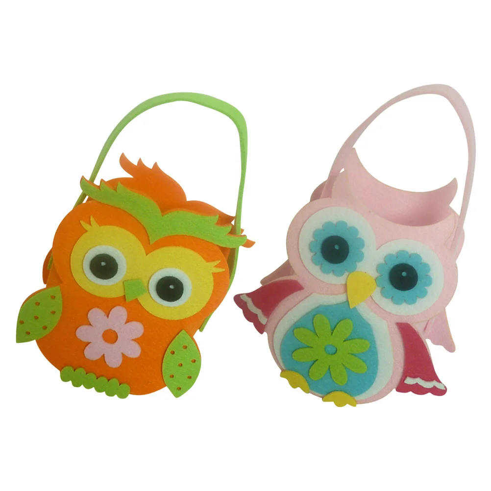 

2pcs Children Easter Supplies Candy Containers Cartoon Lovely Candy Pouches Owl Modeling Pouches for Children