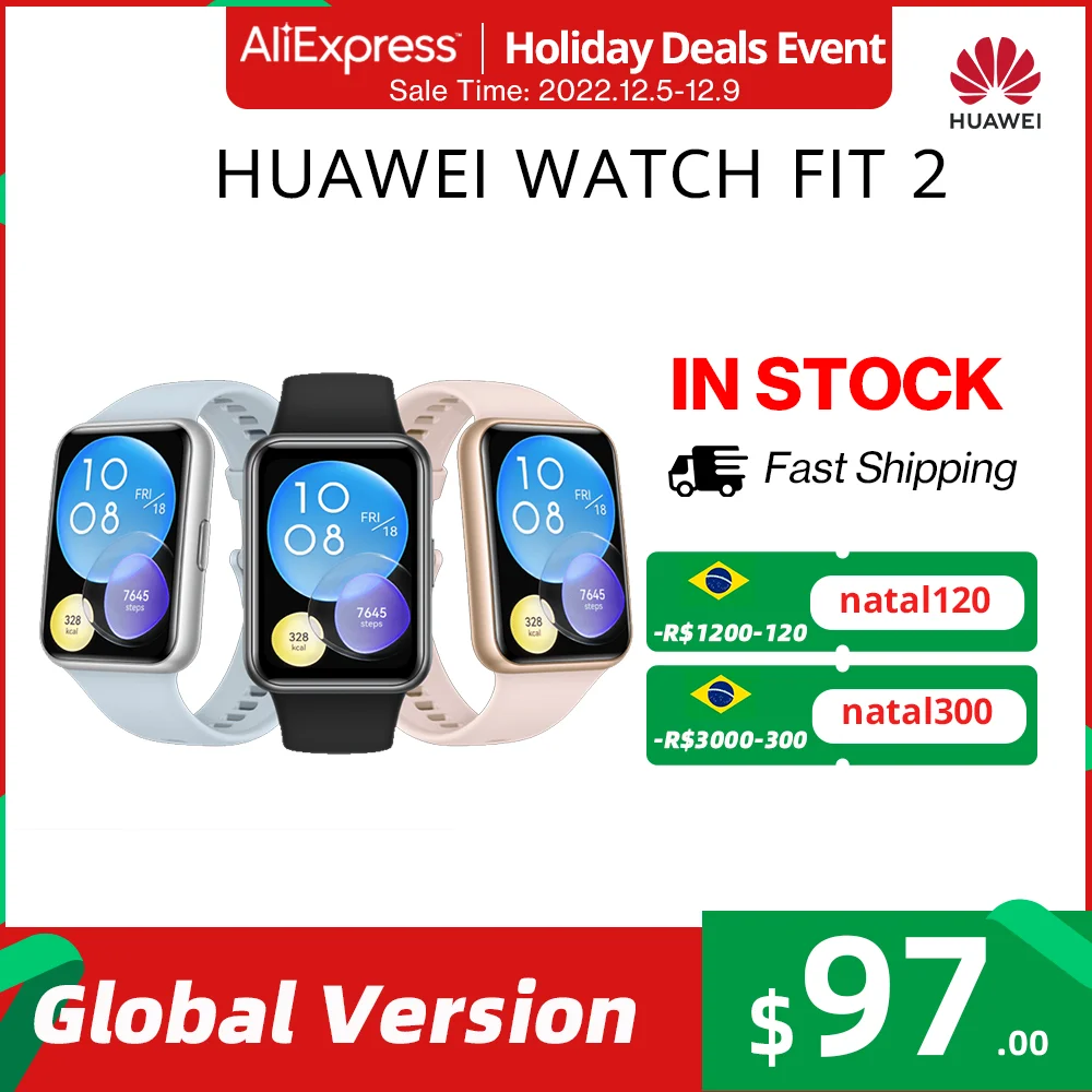 

In Stock Global Version HUAWEI WATCH FIT 2 Smartwatch 1.74-inch AMOLED Bluetooth Calling Healthy Living Management FIT2