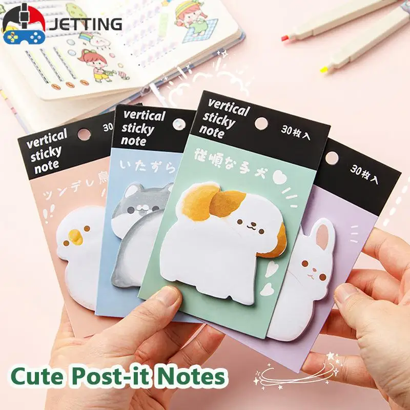 

30sheets Cartoon Cute Cat Dog Rabbit Bird Sticky Notes Creative Thickened Stickers High Face Value N Times Stickers Stationery
