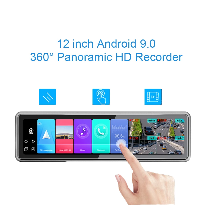 Видеорегистратор с 4 камерами панорамный видеорегистратор на Android 360 разрешением