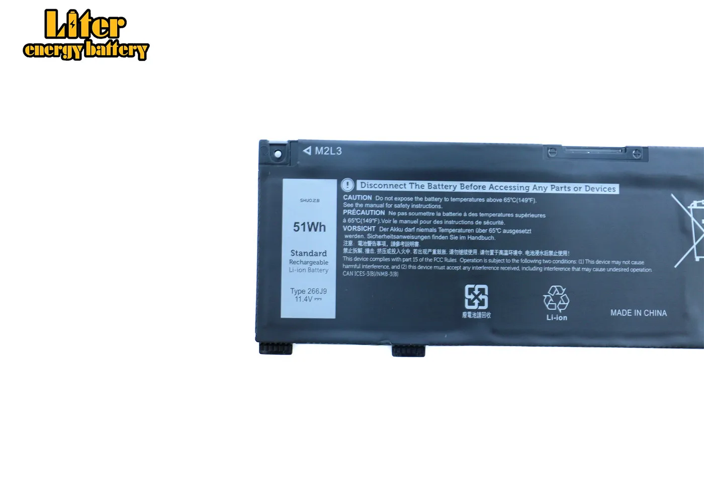 

Аккумулятор для ноутбука 266J9 для G3 15 3590 3500 G5 15 5500 5505 Inspiron 14 5490 266J9 11,4 V 51WH