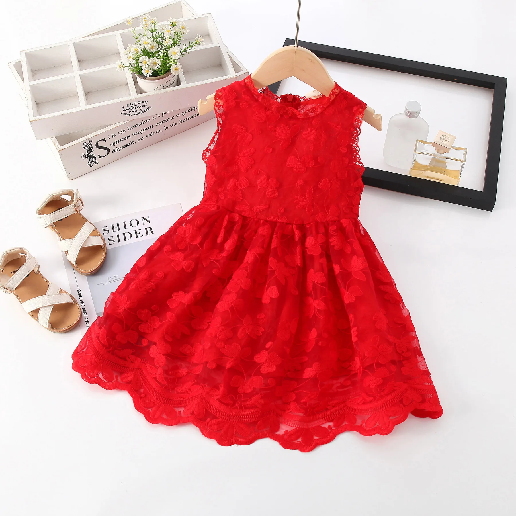 Кружевное платье для девочек новые детские Платья с цветочным рисунком