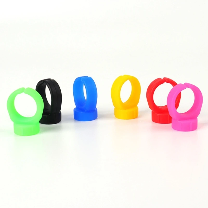 

5pcs Tattoo Ink Ring Cup Soft Silicone Eyebrow Nail Art Pigments Rings Holder