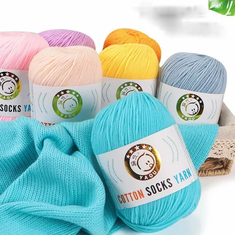 

10pcs 50g/ball 3-strand Combed Cotton Wool DIY Hand Doll Baby Children's Toy Yarn Cross Border Yarn Thick Yarn Wool Knitting