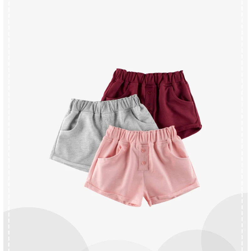 

Summer 1-5Y Children Shorts Cotton Shorts For Girls Boys Solid Color Shorts Toddler Kids Beach Short Sports Pants baby Bottoms