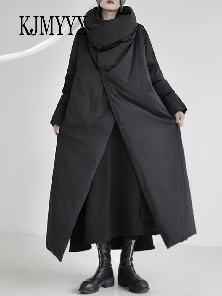 KJMYYX Brand Slim Women's Winter Jackets 2023 Fashion Thickening Warm Long Parka Female Black Wine Red Coats