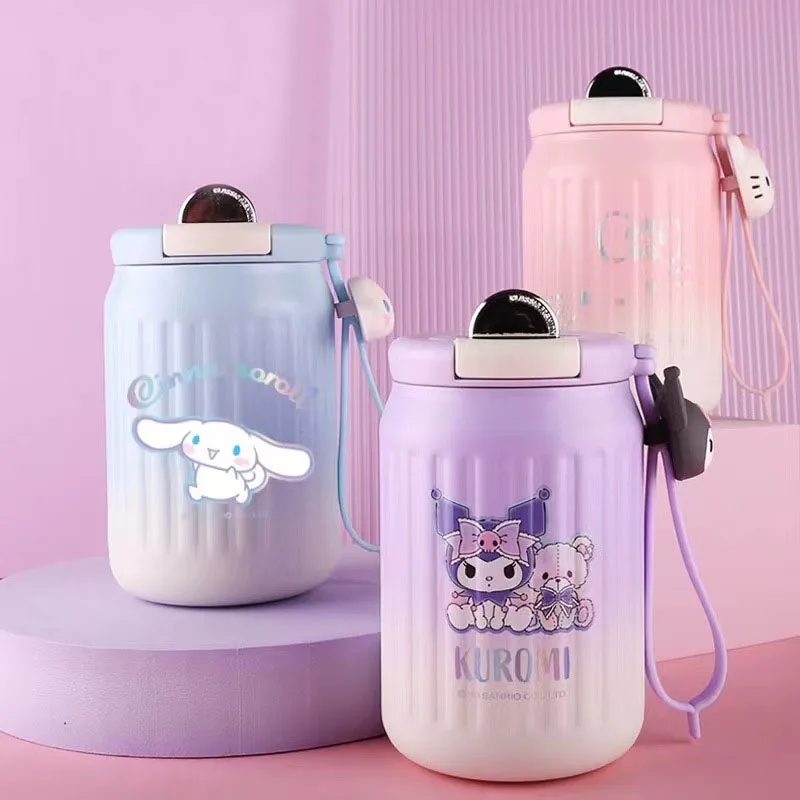

Sanrio Kawaii Hello Kitty Ceramics Cup Kuromi Cinnamoroll Anime Home Outdoor Portable Students Coffee Milk Drink Cup Girls Gift