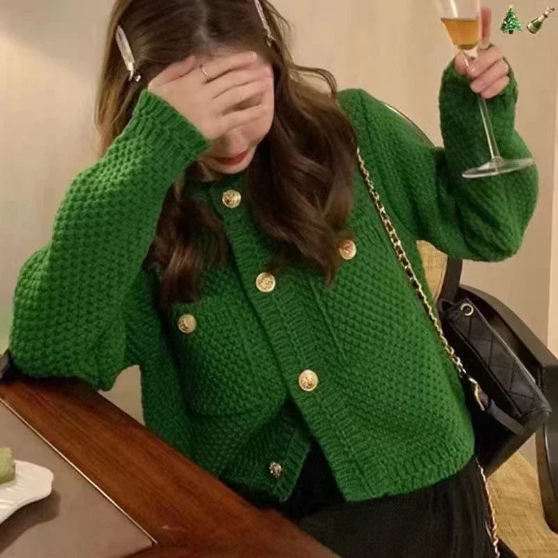 2024 осенне-зимний кашемировый свитер женский корейский стиль повседневные оборки