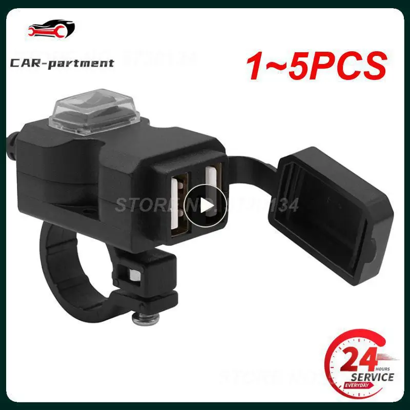 

1~5PCS Dual USB Motorbike Motorcycle Handlebar Charger Adapter Waterproof Power Supply Socket for