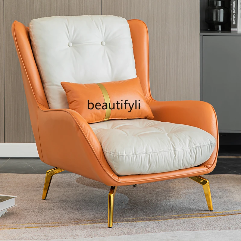 

Роскошный одноместный диван-стул yj в скандинавском стисветильник из искусственной кожи для гостиной, спальни, отдыха, тигровый стул