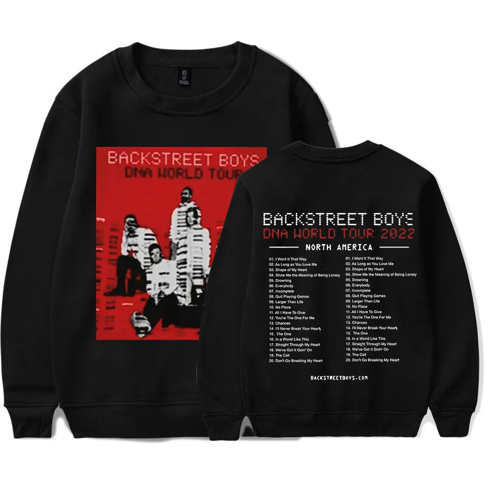 

Classic Vintage Backstreet Boys Band Hoodie Men Hip Hop Rock DNA USA Tour 2022 Crewneck Sweatshirts Oversized Streetwear Unisex