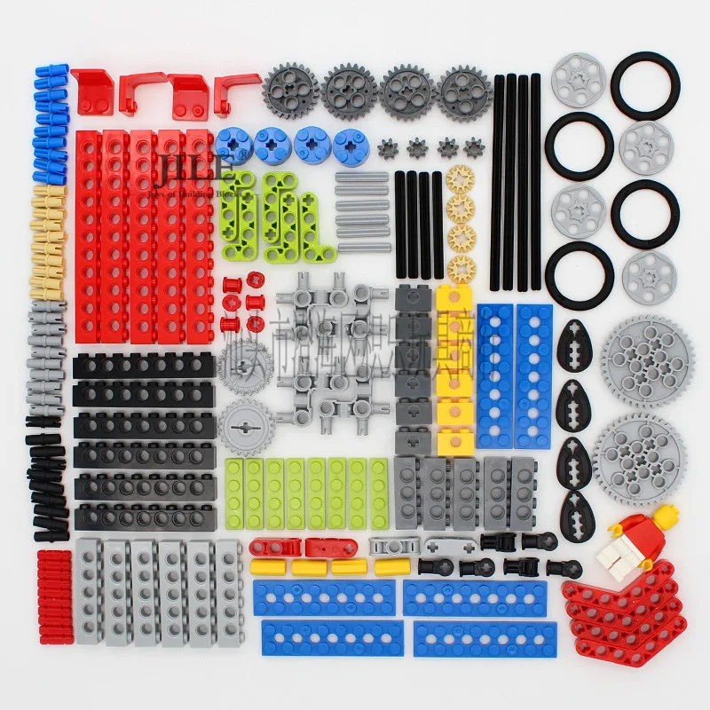 

182 шт. MOC техническая деталь, кирпичи, штифт, ниспадающий луч, оси, разъем, панель, шестерня, автомобильная игрушка, совместимый со строительны...