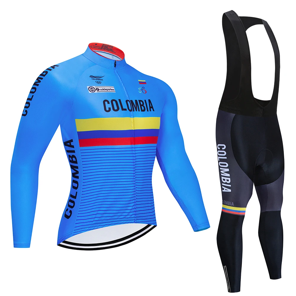

2023 COLOMBIA Men Winter Thermal Fleece Cycling Jersey Set Long Sleeve Racing Bike Clothing MTB Bike Keep Warm Cycling Clothes