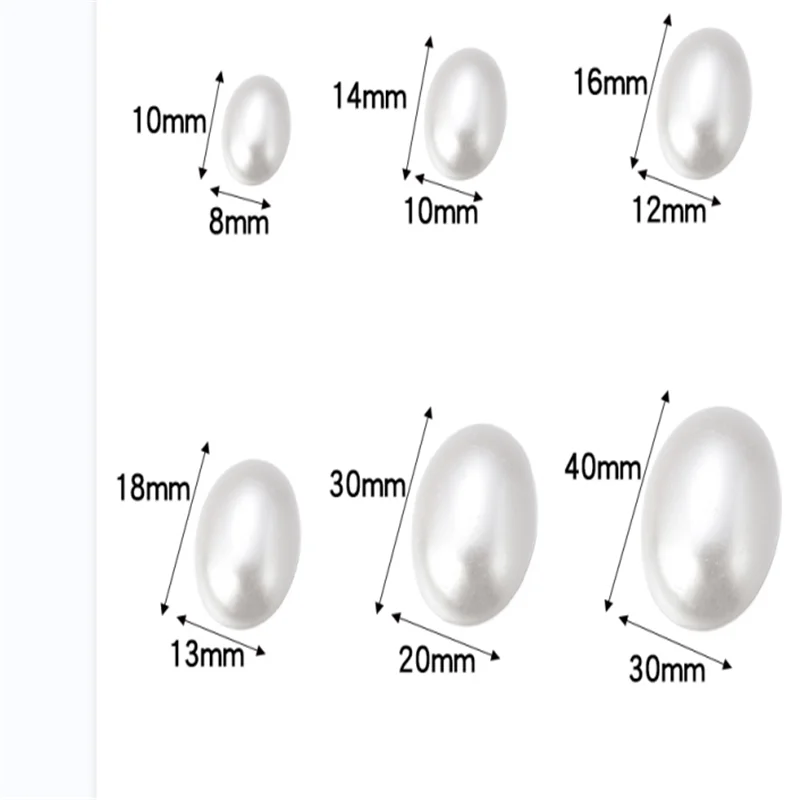 Exquisite Design Plastic Oval White Pearl Ring Face for Jewelry Making Accessories DIY Bracelets Necklace Earring Craft Kits