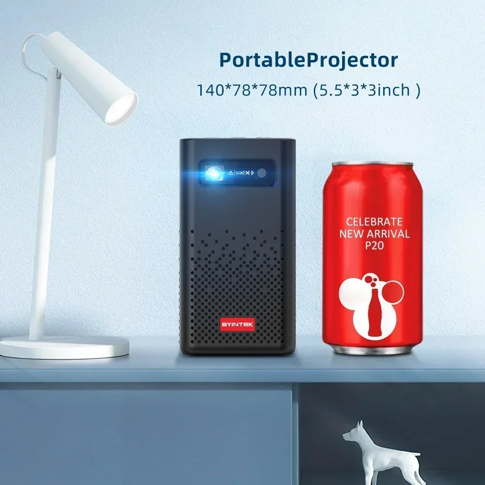 Фото 2026 BYINTEK P20 Мини-проектор DLP LED для смартфона, 3D 4K, портативный, Android, Wi-Fi, домашний кинотеатр, проектор 1080P для всей семьи №1
