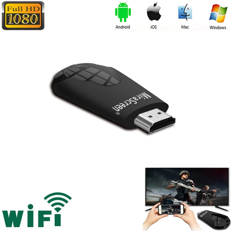 

HD 1080P TV Stick K4 Mirascreen WIFI Mirror HDMI-совместимый дисплей Dongle приемник небольшого размера для IOS/Android