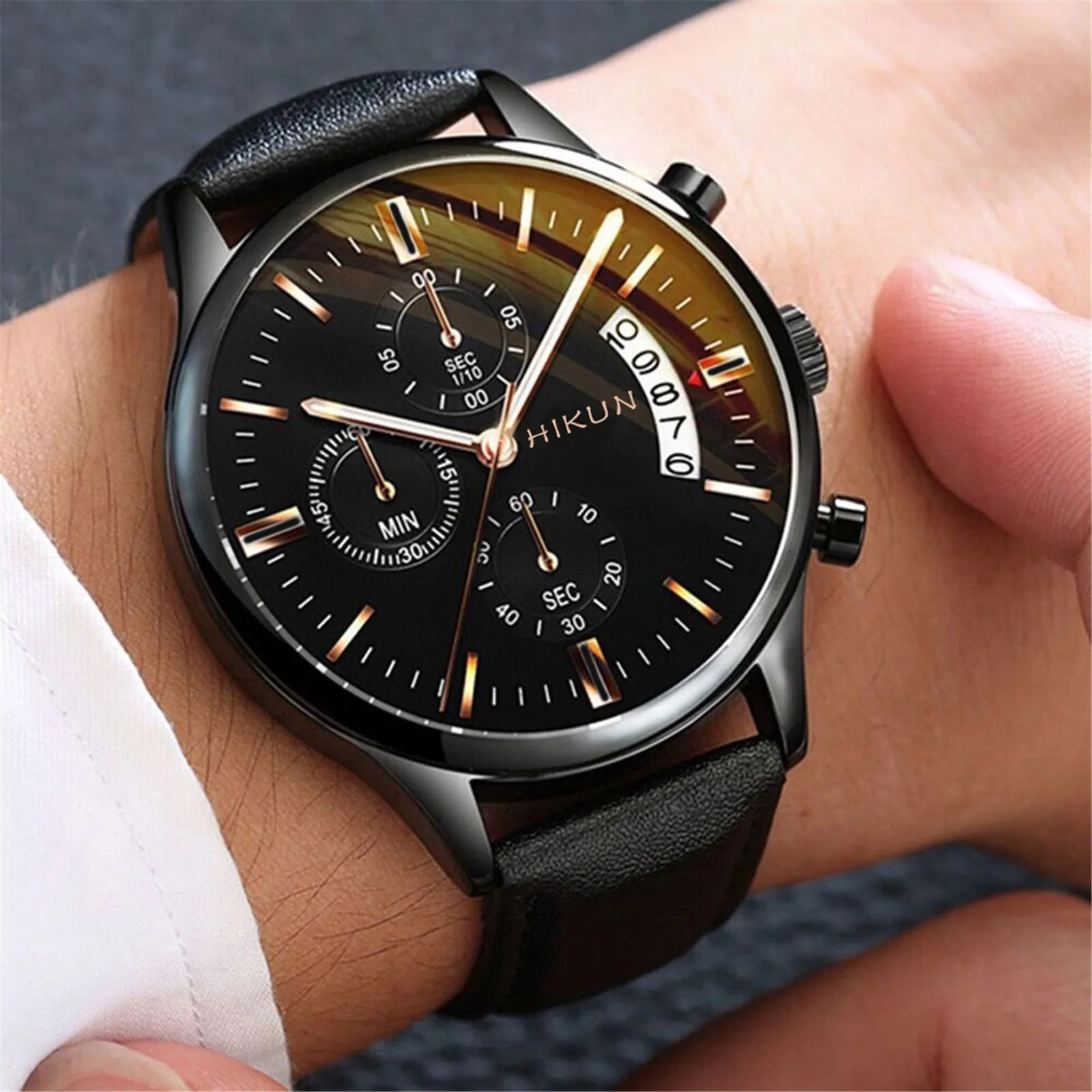 

Fashion Watch For Men Leather Strap Wristwatches Men's Business Quartz Watch Creative Male Clock Relogio Masculino