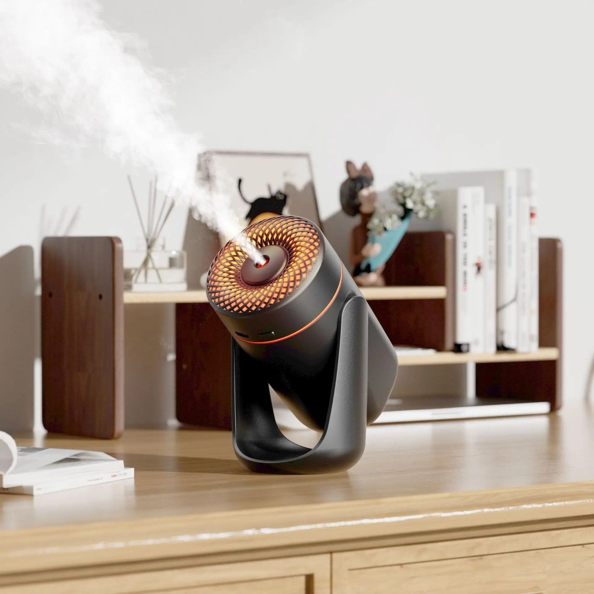 Мини-портативный домашний ультразвуковой увлажнитель с красочным ночником, осциллирующий автомобильный освежитель воздуха, усилитель небольшого размера