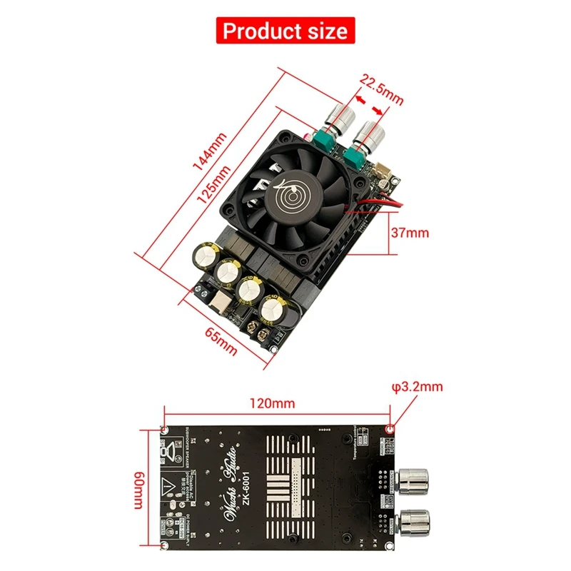 Плата цифрового усилителя мощности 2 1-канальный сабвуфер 600 Вт TPA3225 Модуль Bluetooth с