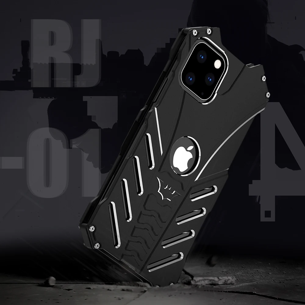 Metal Back Case for iPhone 14 13 12 11 Pro Max Mini X XS Max XR 7 8 Plus Shockproof Anti-Drop Aerospace Aluminum Light Cover