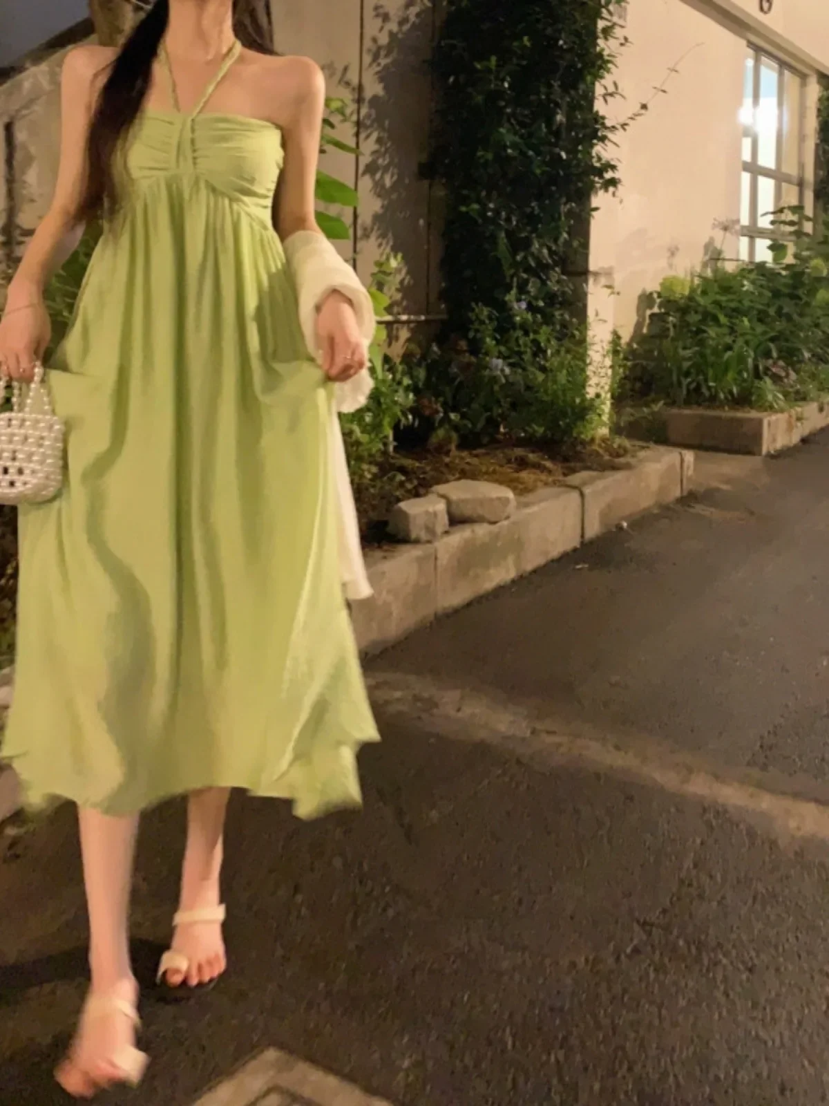 Элегантное Длинное платье во французском стиле Пляжное Платье для отпуска с