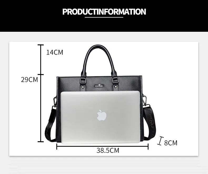 Men's Handbag Genuine Leather Combination Lock Business Briefcase Cowhide Shoulder Bag Crossbody Large Capacity Computer Bag