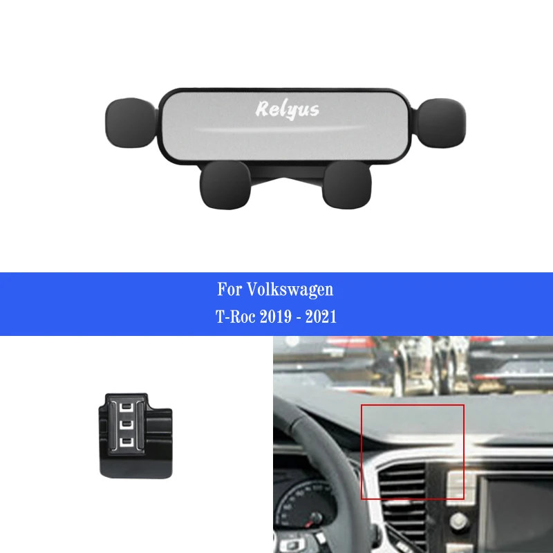 

Car Mobile Phone Holder Smartphone Air Vent Mounts Holder Gps Stand Bracket for VolksWagenwerk VW T-Roc 2018-2022 Accessories