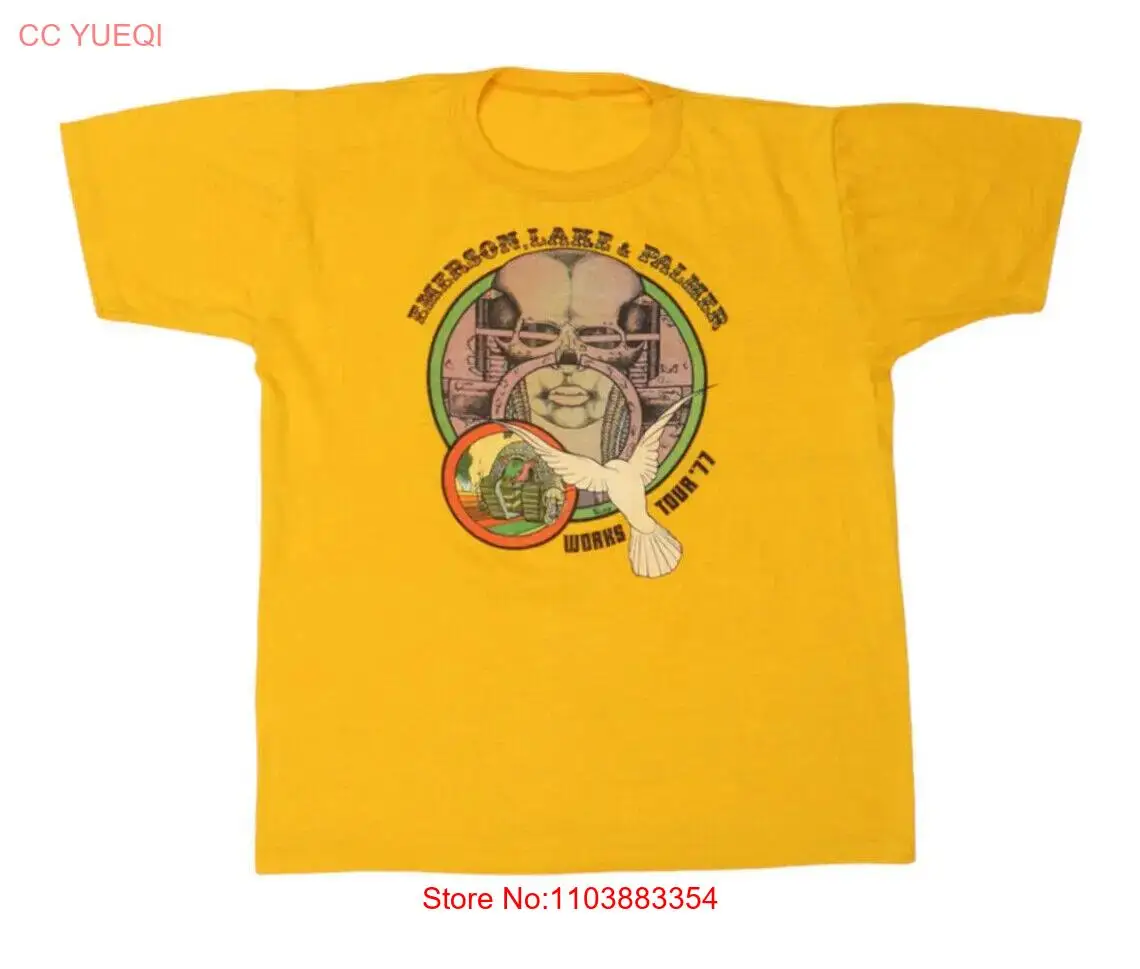 Желтая хлопковая рубашка унисекс Emerson Lake &amp Палмер Works Tour KK654