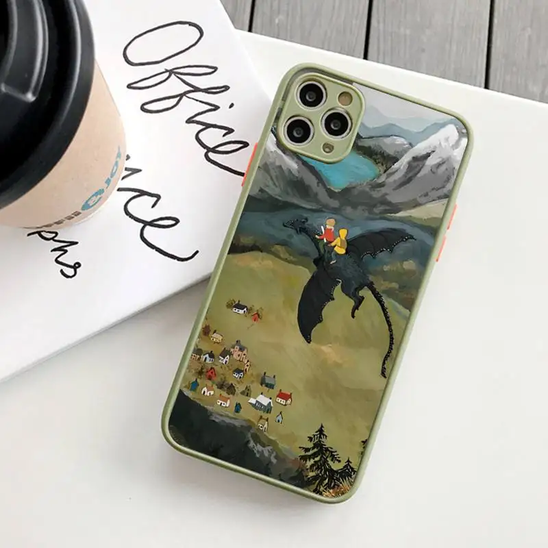 Cartoon Scenery Girl Phone Case for iPhone 14 11 12 13 Mini Pro Max 8 7 Plus X XR XS MAX Translucent Matte Cover