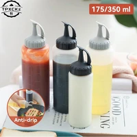1pc squeeze condiment bottles oil can sealing cap seasoning jar salad sauce bottles ketchup cruet kitchen supplies 175ml 350ml