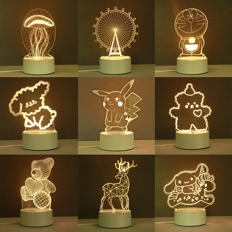 

Pokemon Pikachu Cute 3D Led Night Light Model Toys Anime Figures Children Bed Room Decor Birthday Gift Birthday Gifts For Kids