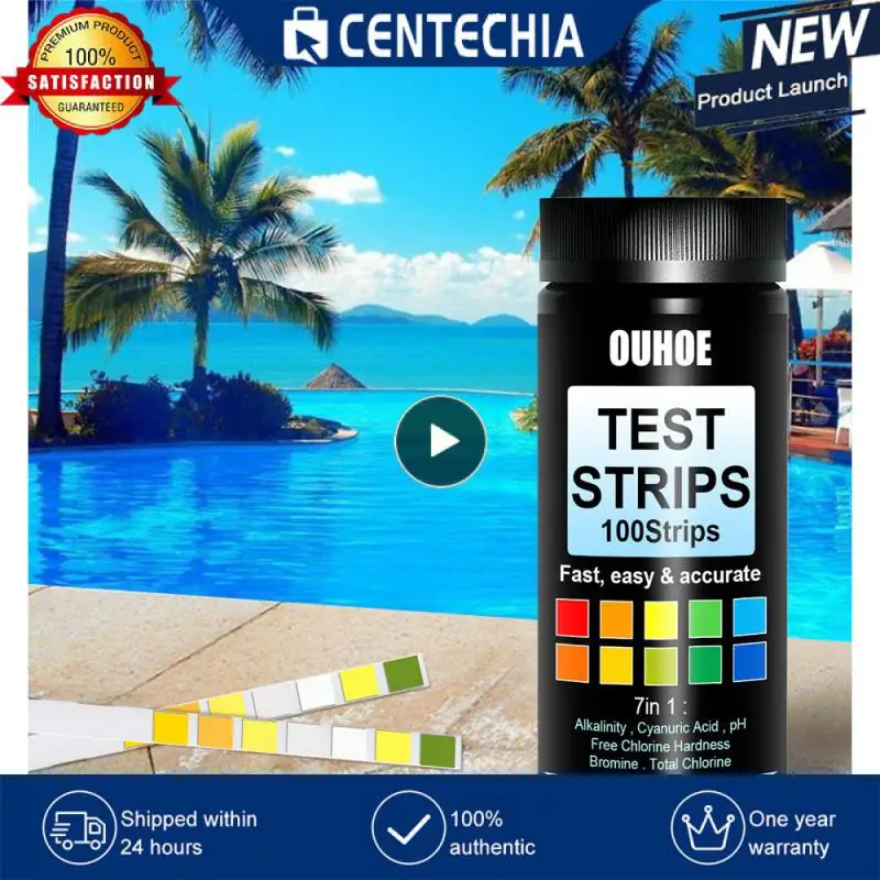 

1bottle = 100 Sheets! Professional 7in1 Swimming Pool Test Paper Water Hardness Total Alkalinity Total Hardness Water PH Test